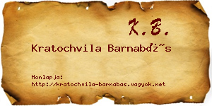 Kratochvila Barnabás névjegykártya