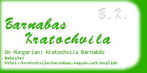 barnabas kratochvila business card